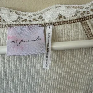 Out From Under Top Size S Ivory Lace Trim Henley Contrast Stitch Y2K Couquette thumbnail 5