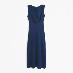Abercrombie & Fitch Draped High-Neck Shell Midi Dress in Blue Size XS NWT thumbnail 8