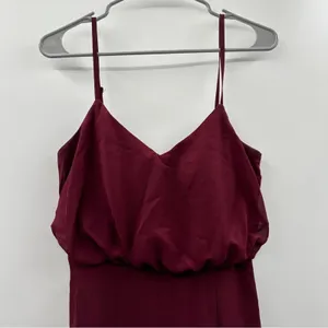 Birdy Grey Gwennie Chiffon Bridesmaid‎ Maxi Dress in Cabernet Red Sz M NEW thumbnail 4