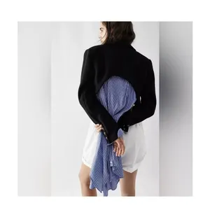 Free People Perry Black Wool Cropped Blazer Jacket Old Money Preppy‎ Buttons thumbnail 3