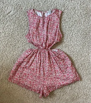 American Eagle Floral Cut Out Romper  thumbnail 1
