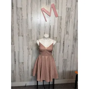 Ever Pretty Rose Gold Glitter Skater Dress Size MEDIUM Sparkly Fit & Flare Party thumbnail 4