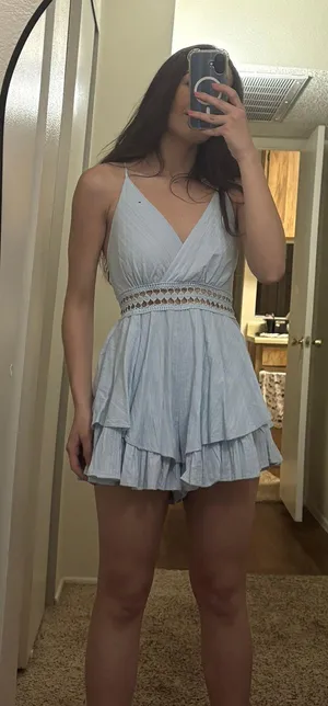 Baby Blue Romper Size XS thumbnail 1