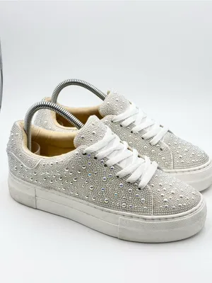 Betsey Johnson Women’s Sidny Pearl Lace-Up Sneakers, Size 6.5 thumbnail 2