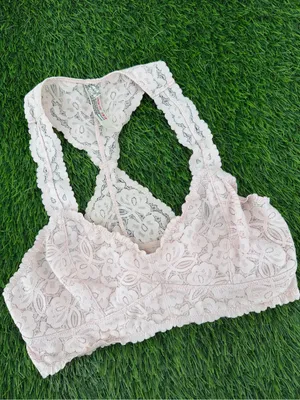 Intimately Free People Lace Galloon Racerback Bralette Bra Blush Light Pink thumbnail 4