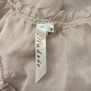 Andrée Cream Floral Embroidered Ruffle Neck Tie Waist Blouse Top Sheer‎ boho thumbnail 3