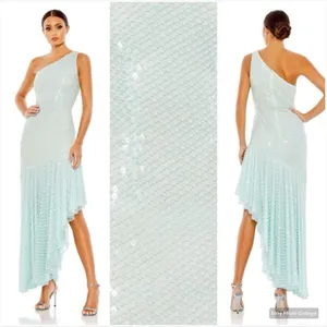 MAC DUGGAL Blue One Shoulder Asymmetrical Hem Dress thumbnail 2