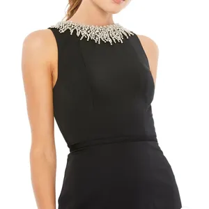 Mac Duggal 26516 Sleeveless Rhinestone Collar Column Gown Black 16 thumbnail 4