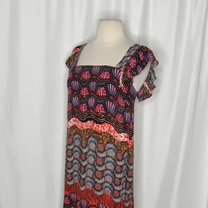 Anthropologie COREY LYNN CALTER Doriane Midi Dress Print Ruffled Abstract XS thumbnail 6