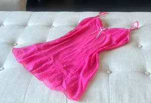 Victorias Secret Pink Mesh Mini Slip Dress Size Medium‎ thumbnail 1