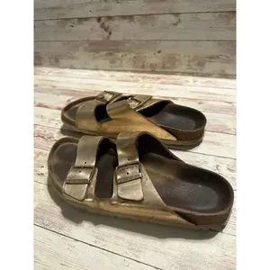 Birkenstock Arizona Soft Footbed Sandal Metallic Size 41 10 Copper Slip-on Boho thumbnail 6