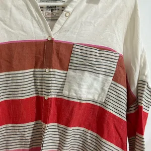 Holding‎ Horses by Anthropologie Oversized 100% Cotton Botton Down Shirt XS/S thumbnail 3