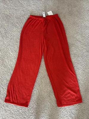 Zara red wide leg pants. S-M thumbnail 2