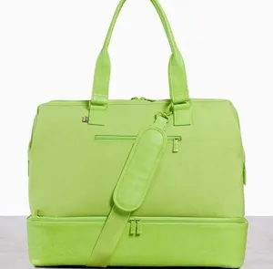Béis The Weekender in Citron Green Travel Bag sold out color thumbnail 1