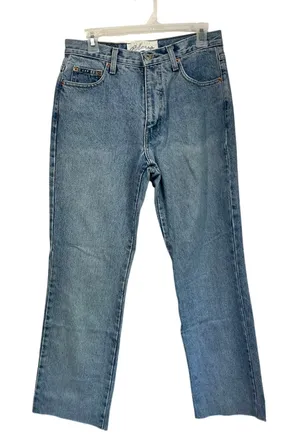Express Blues‎ Vintage Jeans Women’s Size 5/6 Bootcut Y2K Raw Hem 100% Cotton thumbnail 1