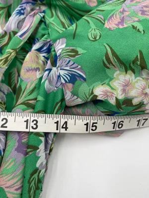 ASTR the Label Summer Magic Green Floral Print Puff Sleeve Wrap Top Blouse Small thumbnail 9