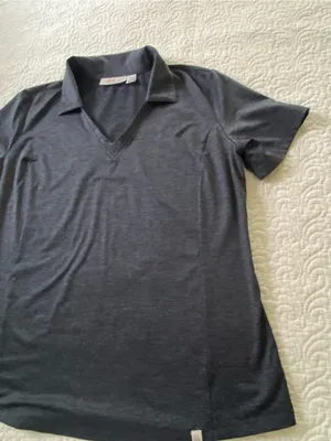 Guru Golf Heather Navy Golf Shirt Short Sleeve Johnny Collar Size Large thumbnail 10