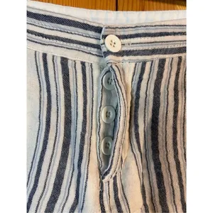 Free People FP Womens Night Moves Shorts Stripe Cotton Blue White Nautical Sz 4 thumbnail 2