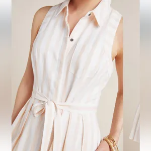 Anthropologie Billie Shirtdress Striped Size 6 thumbnail 3