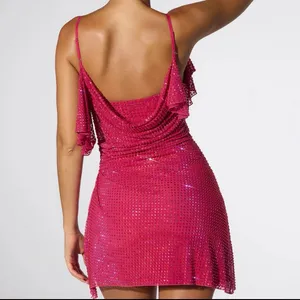 Oh Polly Embellished Corset Kaftan Mini Dress in Hot Pink Size 4 thumbnail 2