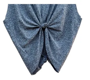 Beyond Yoga Crossroads Bralet Front Twist Gray Space Dye Crop Top Small thumbnail 4