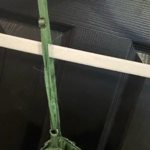 Abercrombie Medium Green Smocked Satin Slit Maxi Dress Wedding Guest Elegant thumbnail 6