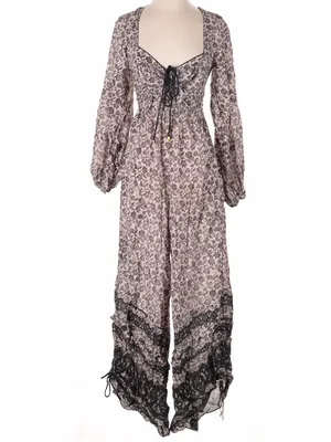 Free People Forever Timeless Soulmate Cut Out Boho Brown Jumpsuit S thumbnail 8