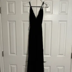 ASTR the Label Isabella Black Lace Wrap Maxi Dress thumbnail 4