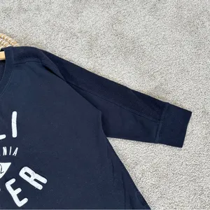 Hollister Women’s Pullover Sweatshirt 7/8 Sleeve Boat Neck in Navy S thumbnail 5