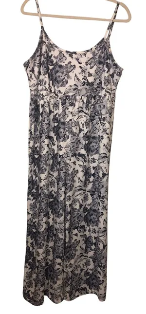 Jumpsuit Gray Floral Size XL Romper Adjustable Straps Summer Beach Vacation thumbnail 1
