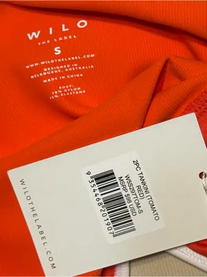 Wilo The Label Orange/White Contrast Tankini Swim 2pc Set NWT thumbnail 9