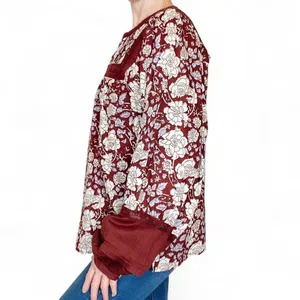 Cleobella Brown & White Floral Crochet Cottage Blouse thumbnail 2
