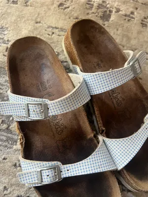 Birki's Birkenstock Blue Gingham Sandals Size 9 US thumbnail 2