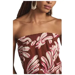 Anthropologie Bubble Strapless Smocked Top thumbnail 3