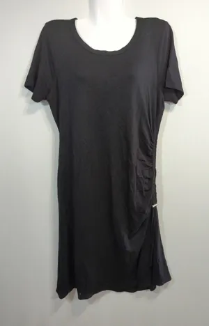 American Rag Cie‎ Black Ruched Side Tee Shirt Dress Womens Size L Short Sleeve thumbnail 1