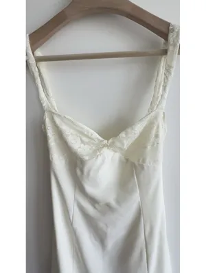 White Fox No You Hang Up Cream Lace Mini Dress M NWT Bodycon Party thumbnail 4