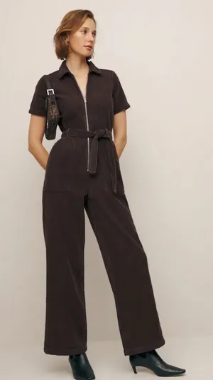 Reformation Brown Cassidy Corduroy Jumpsuit Size 0 thumbnail 1