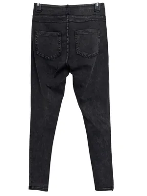 HALARA Flex High Waisted Pocket Denim Casual Leggings Washed Black size M thumbnail 2