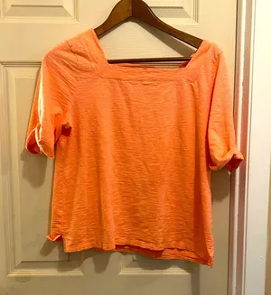 Talbots Orange Boxy Blouse Relaxed Fit, orange top, size -XL thumbnail 1