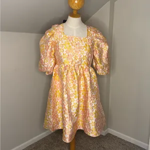 Pieces Premium Embroidered Puff Sleeve Mini Dress with Open Tie Back size medium thumbnail 5