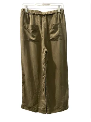 Marine Layer Khaki Green Twill Barrel Drawstring Pants Elastic Waist Size Small thumbnail 2