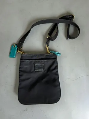 COACH Black Teal Adjustable Crossbody Bag thumbnail 1