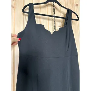 NWT Lulus Fabulous Desires Black Scalloped Bodycon Midi Dress Party Night Out XL thumbnail 4