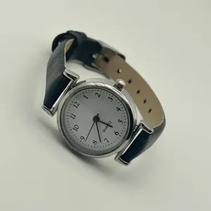 Women’s Silver Classic Quartz Watch Black Leather Working thumbnail 4