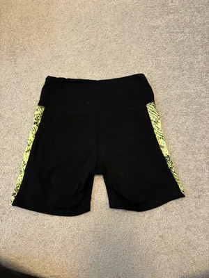 Victoria's Secret PINK Black and Neon Green Snake Print Biker Shorts thumbnail 5