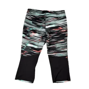 New Balance NB Dry size Large capri length‎ athletic leggings black pink green thumbnail 3