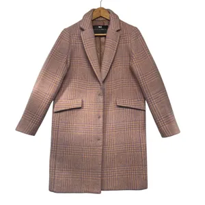 Tara Jarmon Paris Plaid Wool Blend Coat Pink Orange Size 34 French EU 34 US 2-4 thumbnail 1