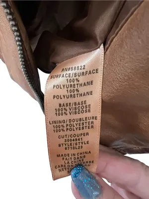 Max Studio Faux Leather Moto Jacket - Brown thumbnail 3