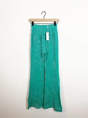 NWT Frankie’s Bikinis Johnson Terry Lurex Sweatpants Mistletoe Green Large thumbnail 6