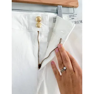 J.Crew | NWT Petite Denim Trouser Jean Stacked Buttons White | Sz P31 thumbnail 8